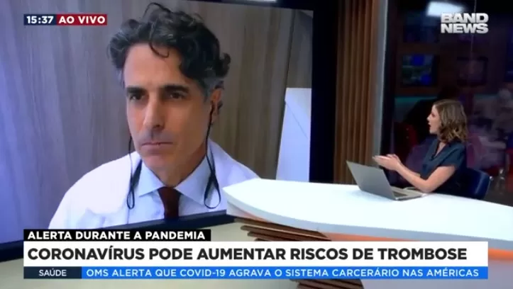 IEDV - Entrevista Band News com Dr. Fabio Rossi, risco de T'rombose aliado a Covid-19.